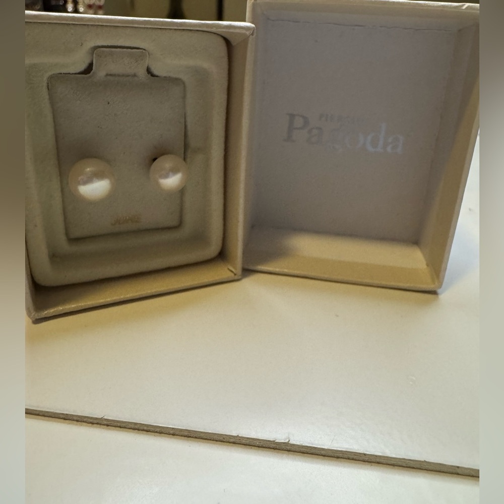 Cultured Pearl Stud Earrings with 10 karat gold posts